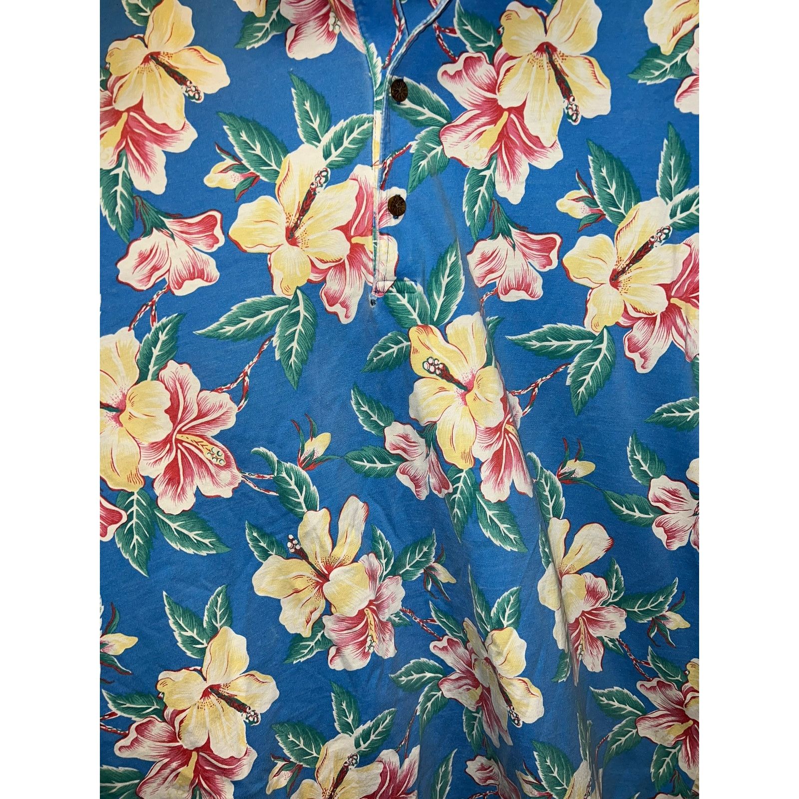 L.L. Bean Vintage LL Bean Hawaiian Shirt 1/4 Button Blue Top VTG 2XL Size US XXL / EU 58 / 5 - 4 Thumbnail