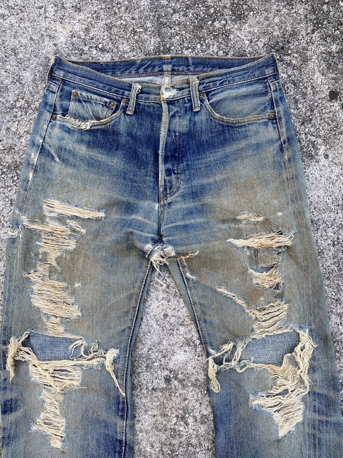 Denime Denime Japan Thrashed Distressed Selvedge Denim Size US 30 / EU 46 - 6 Thumbnail
