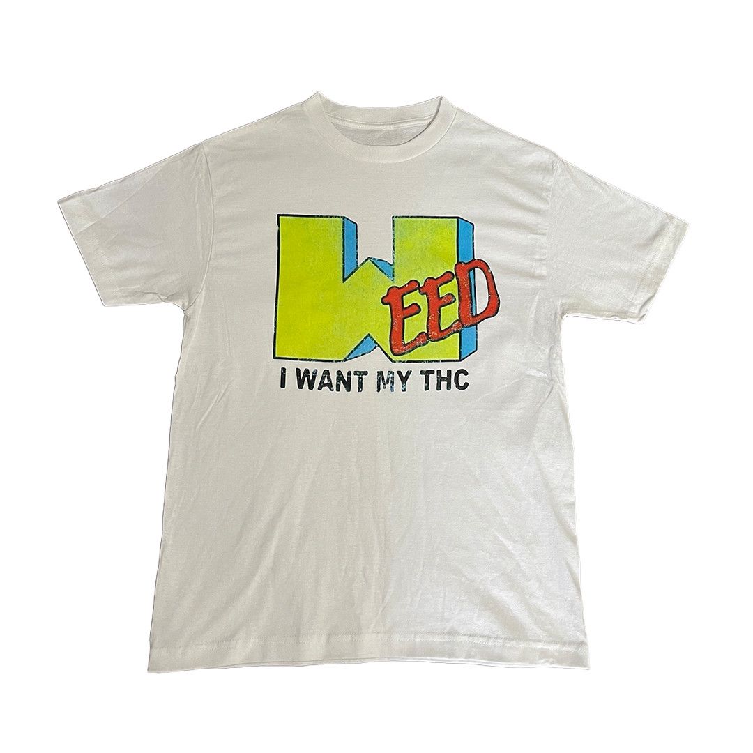 Vintage "I Want My THC" Y2K style quote T-shirt remake Size US XL / EU 56 / 4 - 1 Thumbnail