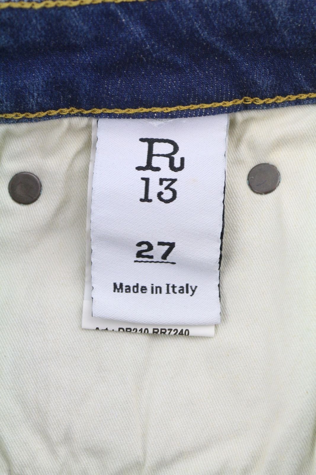 R13 ALISON SKINNY 27 Lily Blue FX Faded Washed Zip 86348 Size 27" / US 4 / IT 40 - 7 Thumbnail