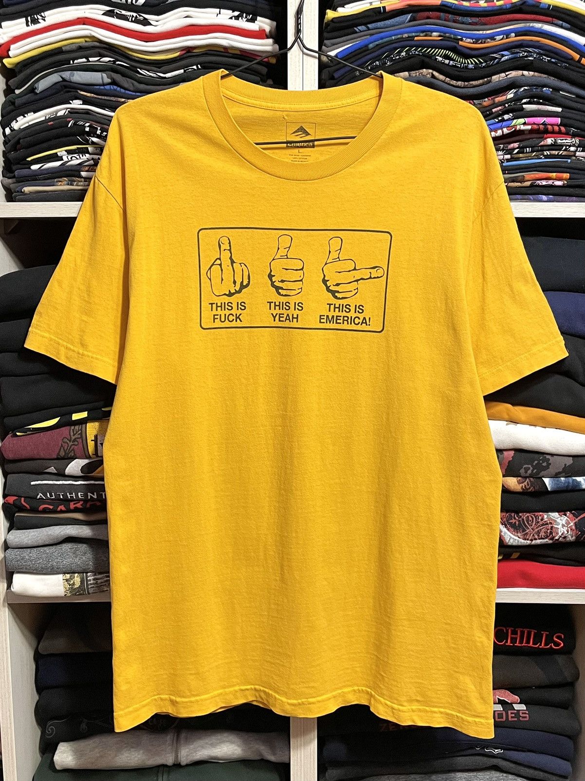 Emerica Vintage Y2K Fuck You Middle Finger Emerica Hook Ups T-Shirt Size US L / EU 52-54 / 3 - 7 Thumbnail
