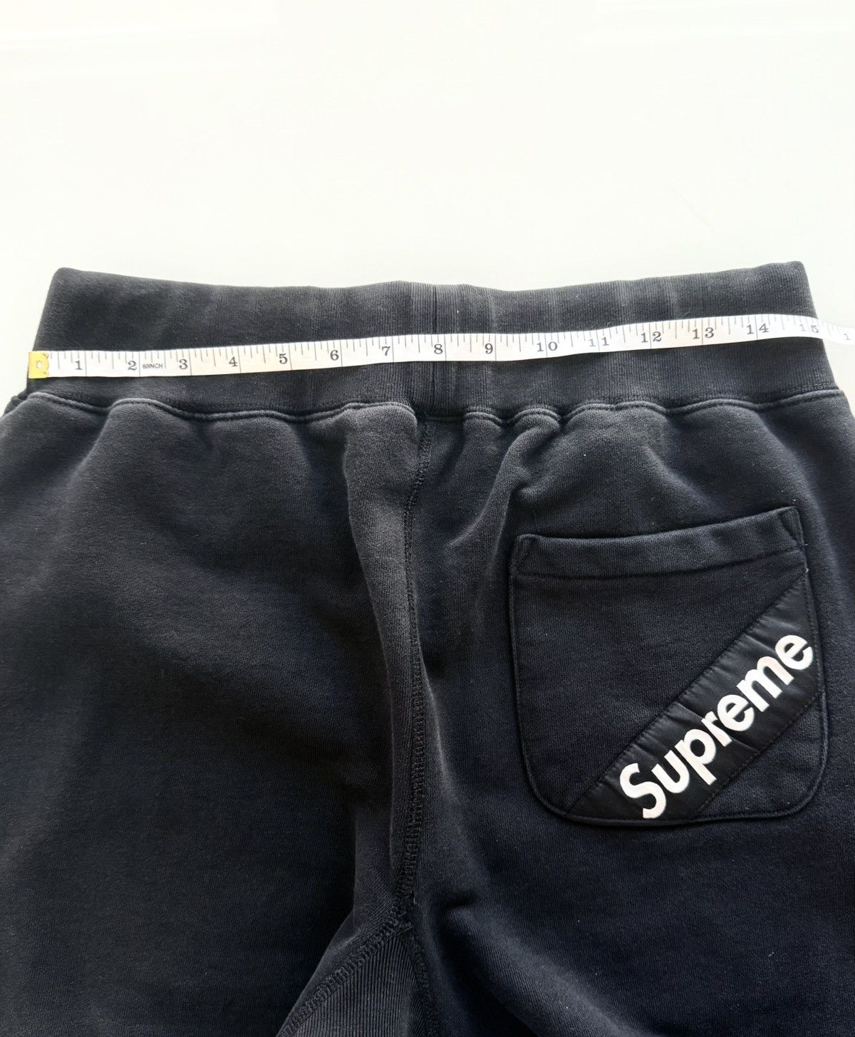 Supreme SS18 Corner Label Sweatpant – Black/White – Men's L