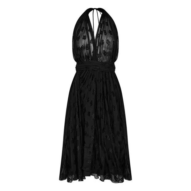 Dolce & Gabbana o1g2r1mq1024 Midi Dress in Nero Size M / US 6-8 / IT 42-44 - 1 Thumbnail