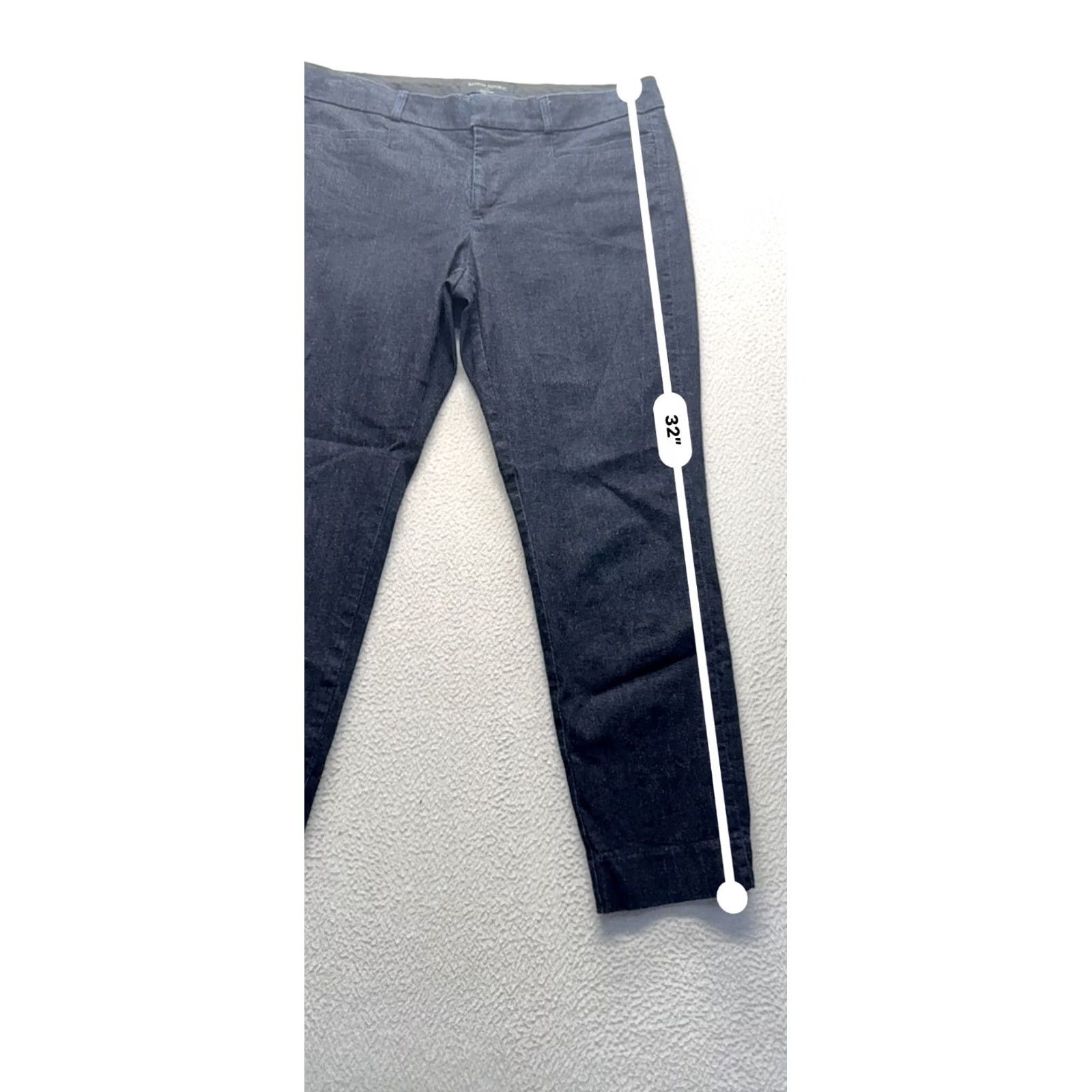 Banana Republic Banana Republic Sloan Fit Navy Stretch Cotton Pants Womens 6 Dress Pants 32" Inseam Denim Texture {/* Like New */} Size 28" / US 6 / IT 42 - 6 Thumbnail