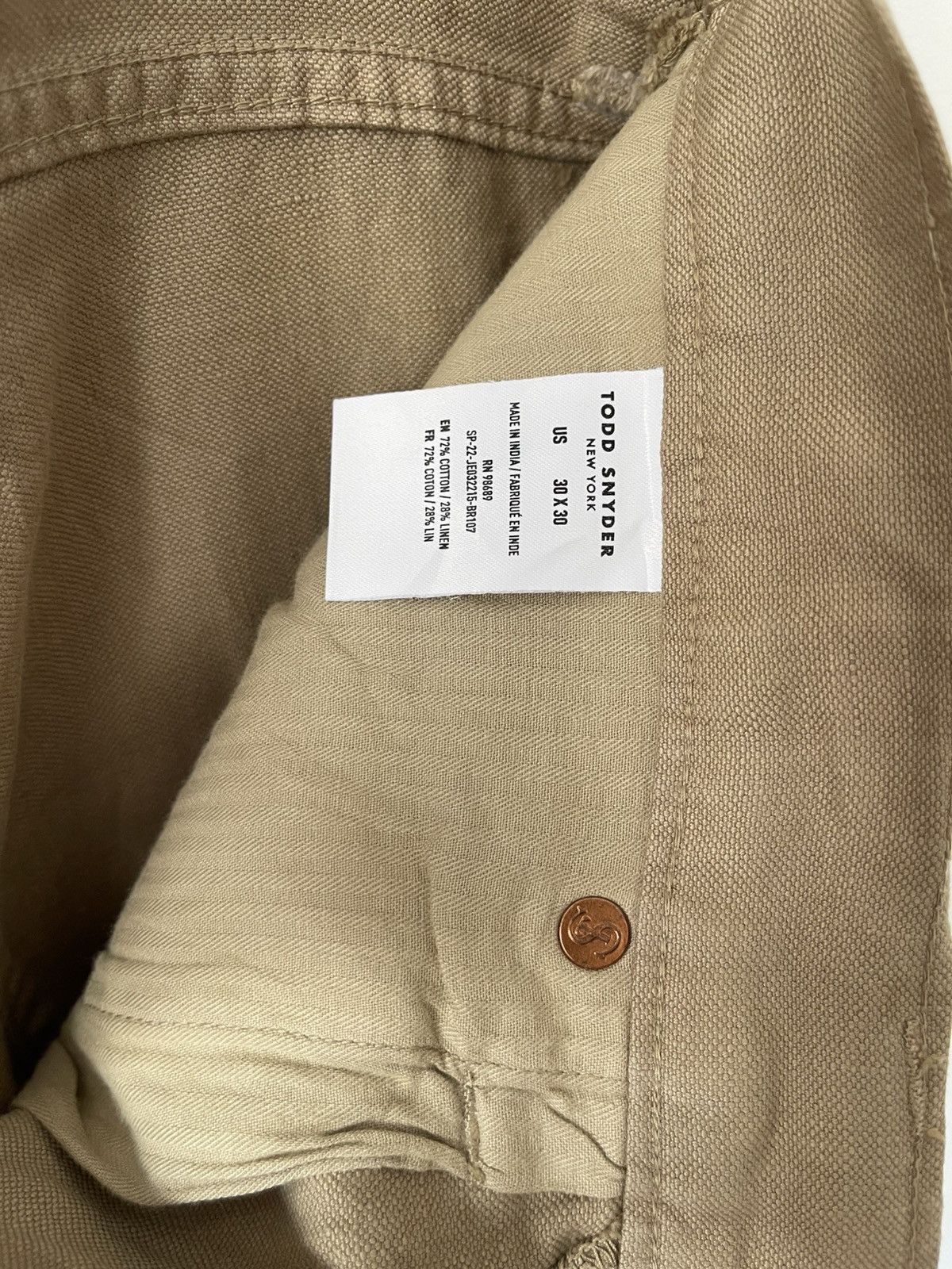 Todd Snyder TODD SNYDER Slim Fit Cotton Linen Pant Size US 30 / EU 46 - 16 Thumbnail