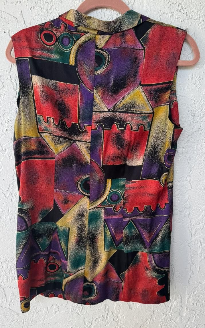 Designer Vintage abstract Vest M Size M / US 6-8 / IT 42-44 - 3 Thumbnail