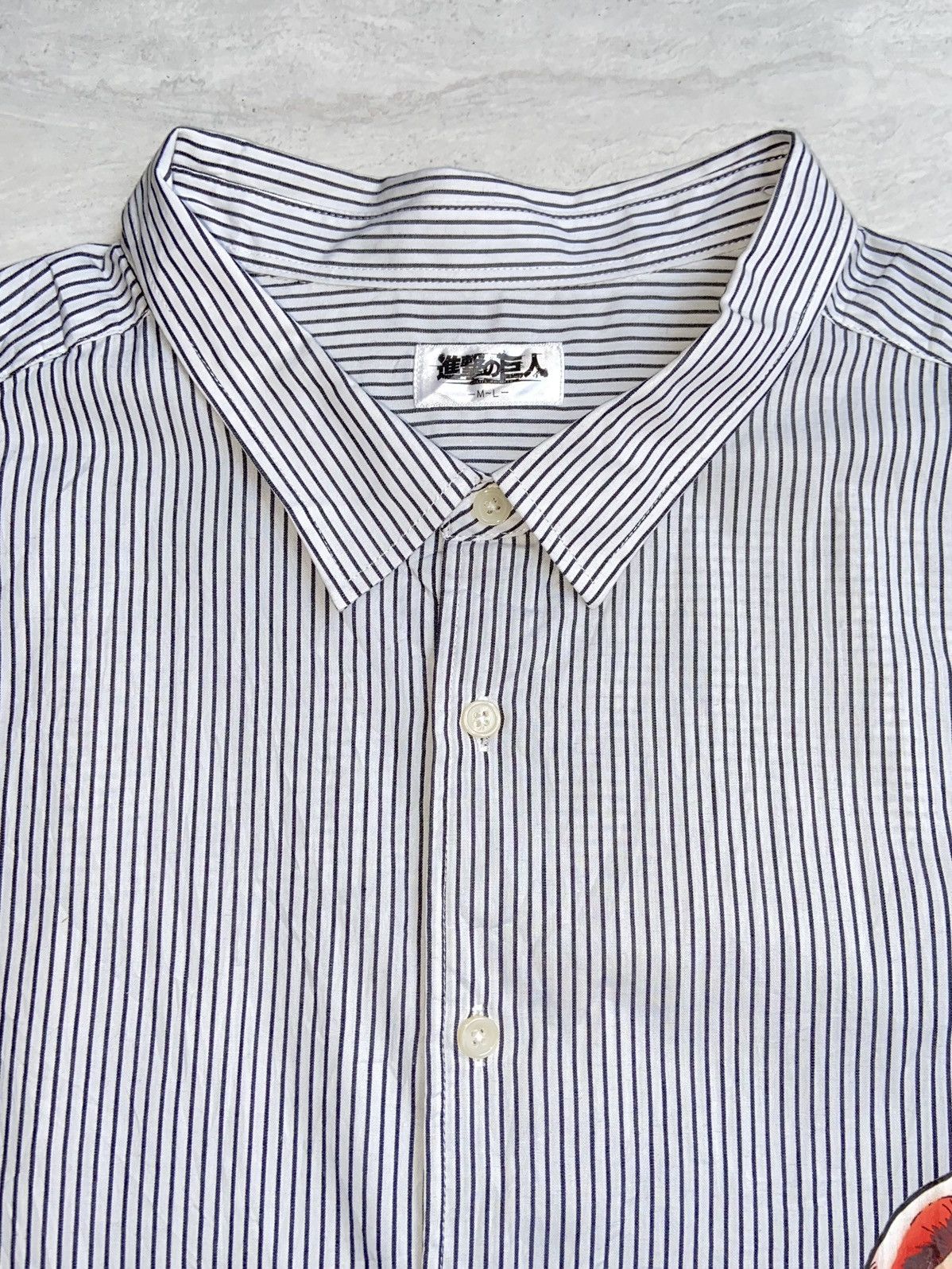 Designer × Japanese Brand Attack on Titan Anime Manga Japan Striped Shirt Size US XXL / EU 58 / 5 - 6 Thumbnail