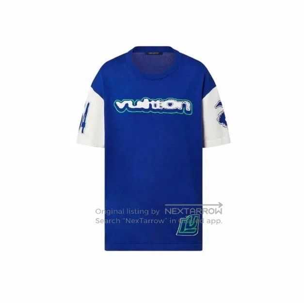 Louis Vuitton Louis Vuitton White and blue color-block printed logo knit Size US L / EU 52-54 / 3 - 6 Thumbnail