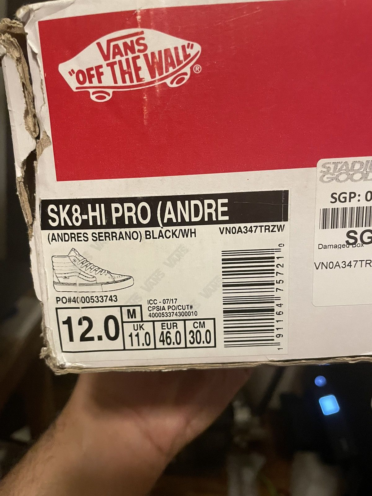 Supreme × Vans Supreme Blood ad Semen High Top Sneakers Size US 12 / EU 45 - 4 Thumbnail