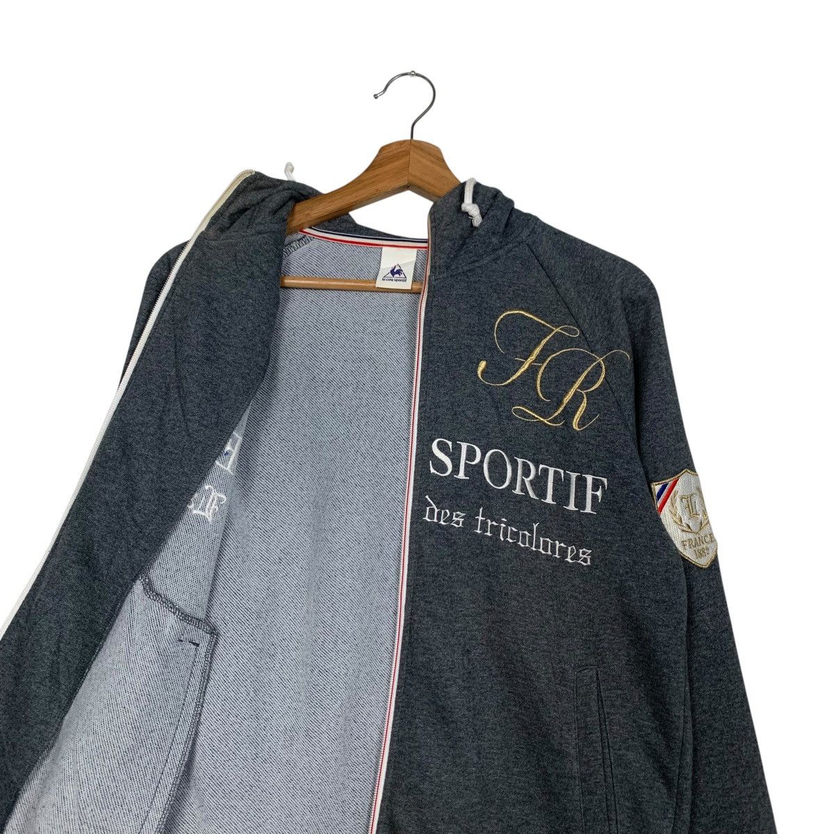 Le Coq Sportif LE COQ SPORTIF Big Logo Zipper Hoodies Sweatshirt #2232-C99 Size US M / EU 48-50 / 2 - 11 Thumbnail