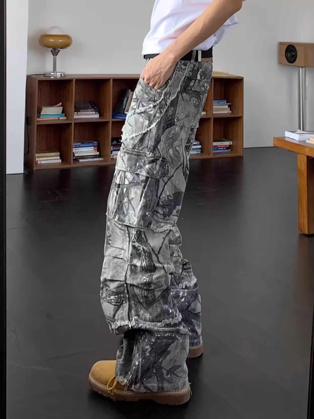 Japanese Brand Camouflage High Waist Cargo Wide Leg Pant Size US 31 - 3 Thumbnail