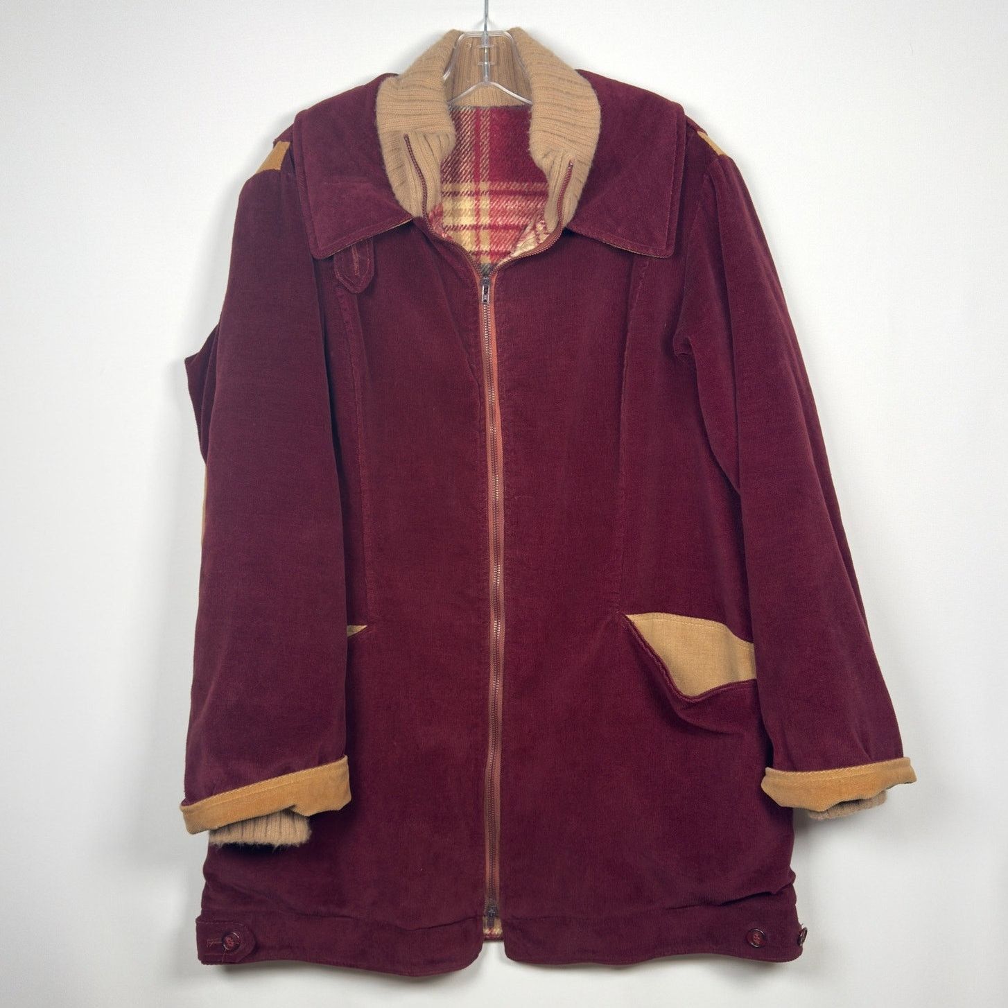Vintage Union Made IGLWU Beekman Place Maroon Thermal Coat14
