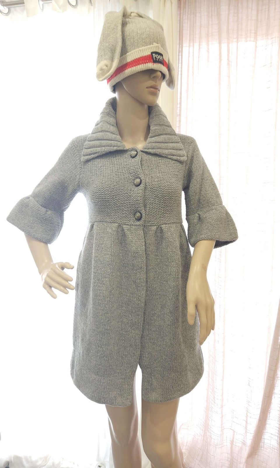 Alice + Olivia × Vintage Alice & Olivia Knit Wool Alpaca Bell Sleeve Cardigan/ Dress Size M / US 6-8 / IT 42-44 - 1 Thumbnail