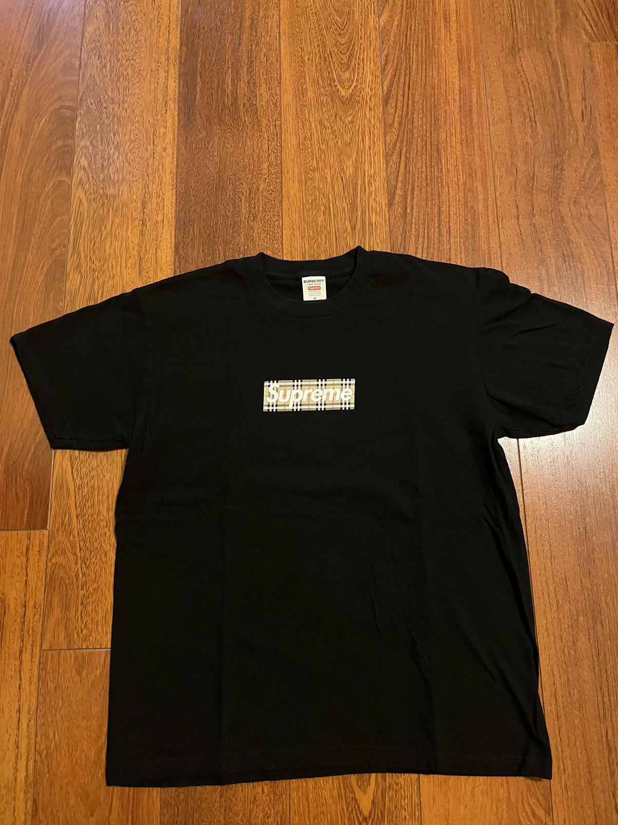 Supreme Burberry Box Logo Tee Black