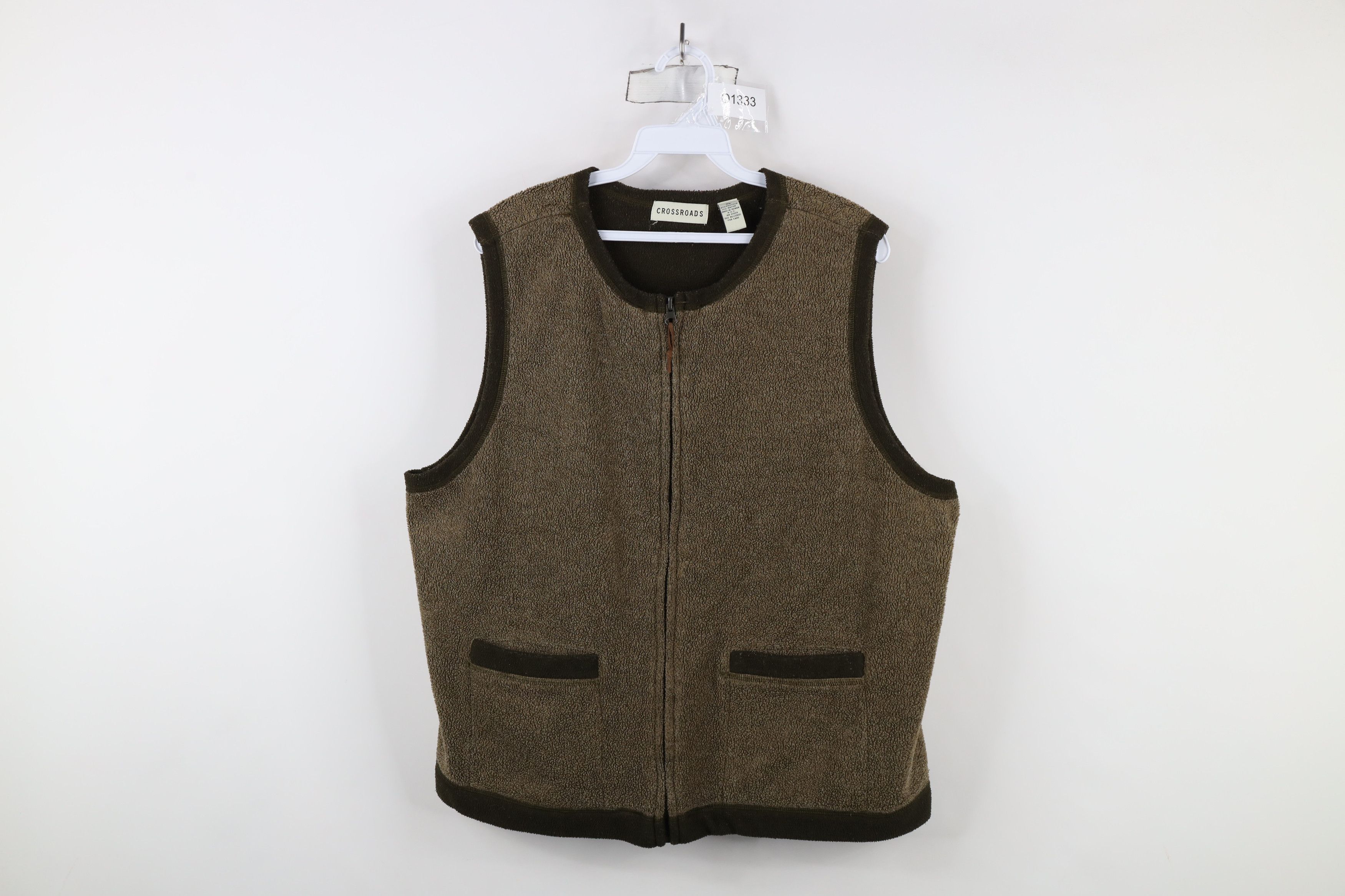 Vintage Vintage 90s Streetwear Full Zip Vest Jacket Brown Green Size XL / US 12-14 / IT 48-50 - 1 Thumbnail