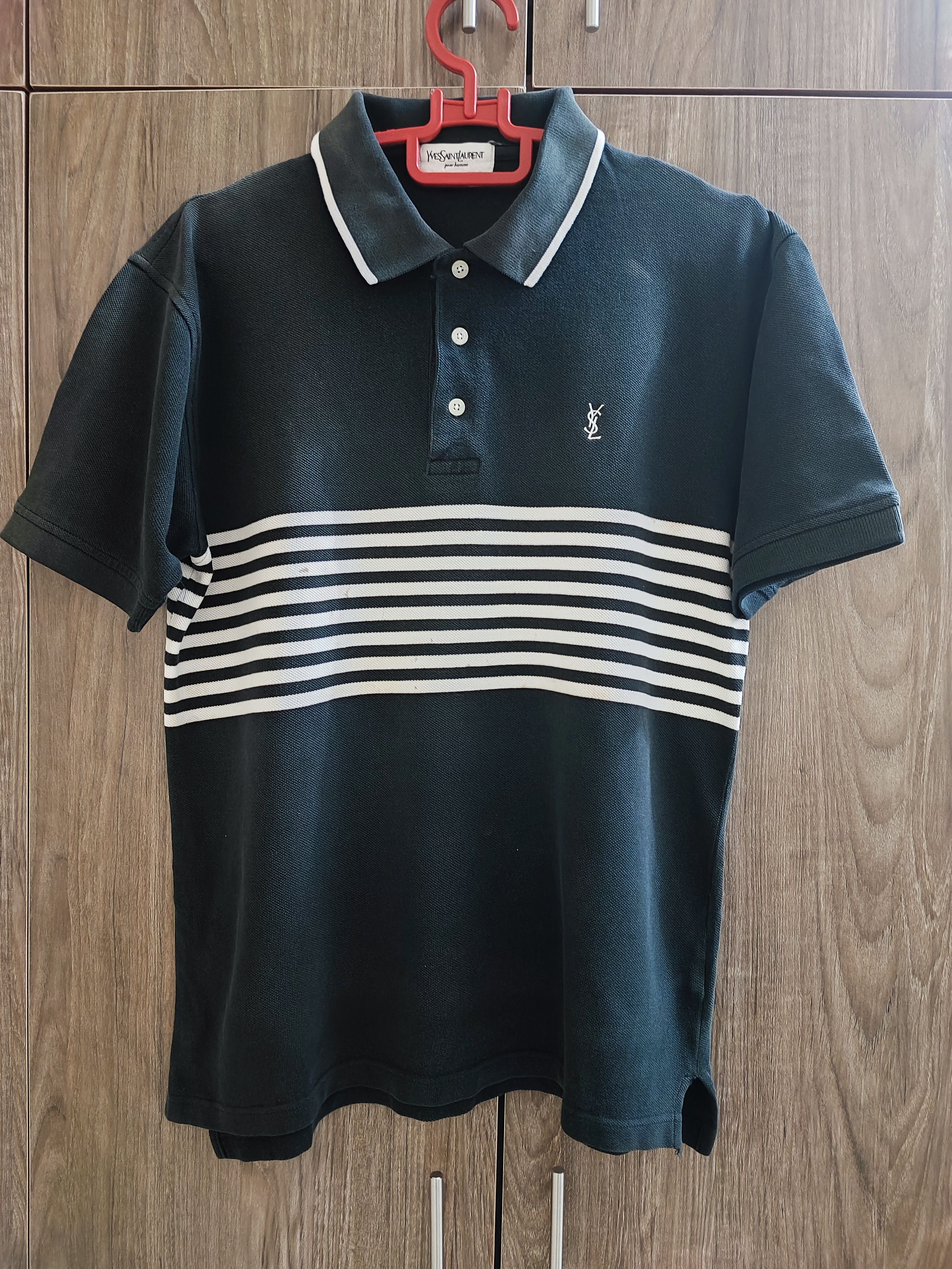 Yves Saint Laurent Vintage YSL Pour Homme Embroidered Logo Polo Shirt Size US L / EU 52-54 / 3 - 1 Thumbnail