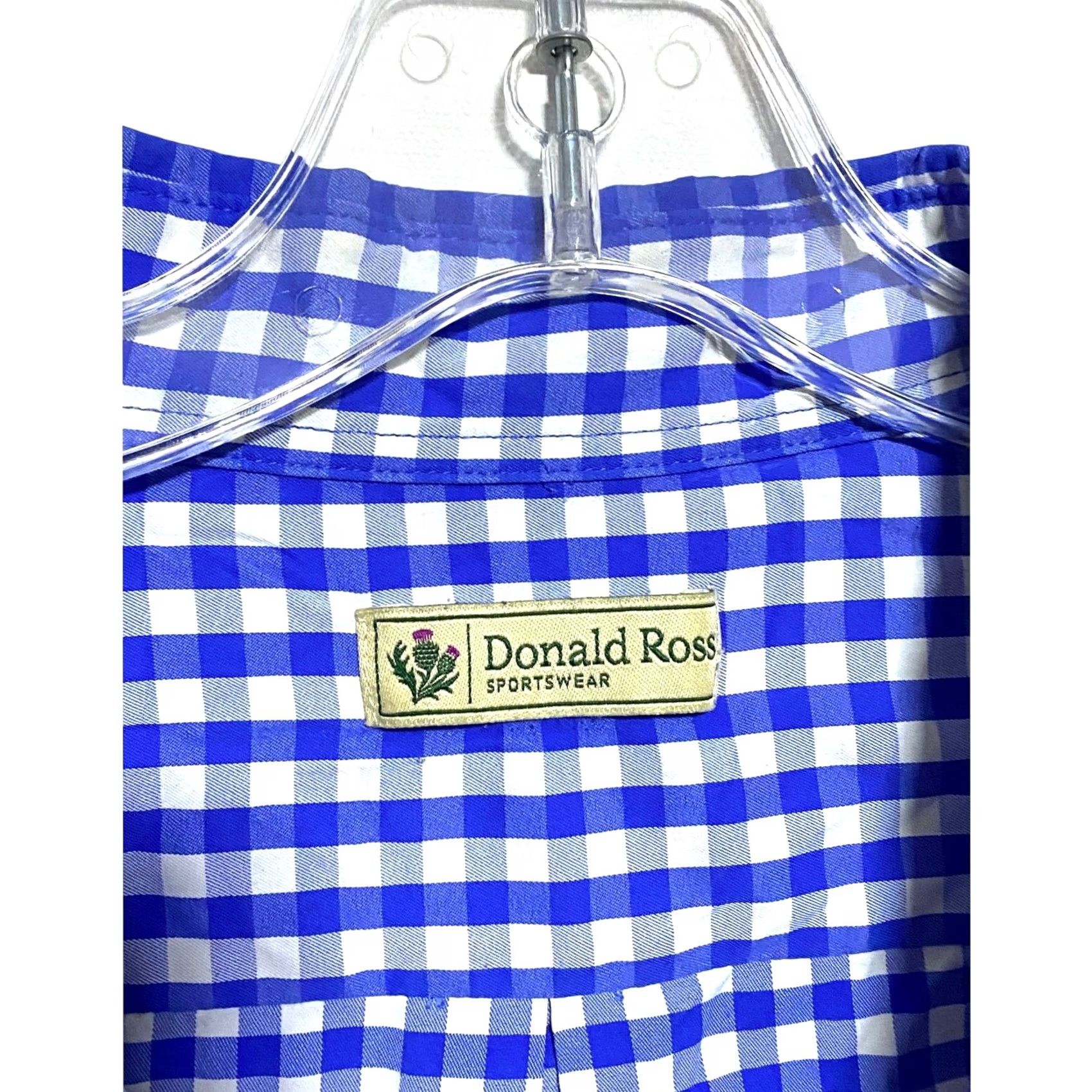 Vintage Donald Ross Button Shirt Mens XXL Blue White Gingham Golf Office Work Shirt Size US XXL / EU 58 / 5 - 6 Thumbnail
