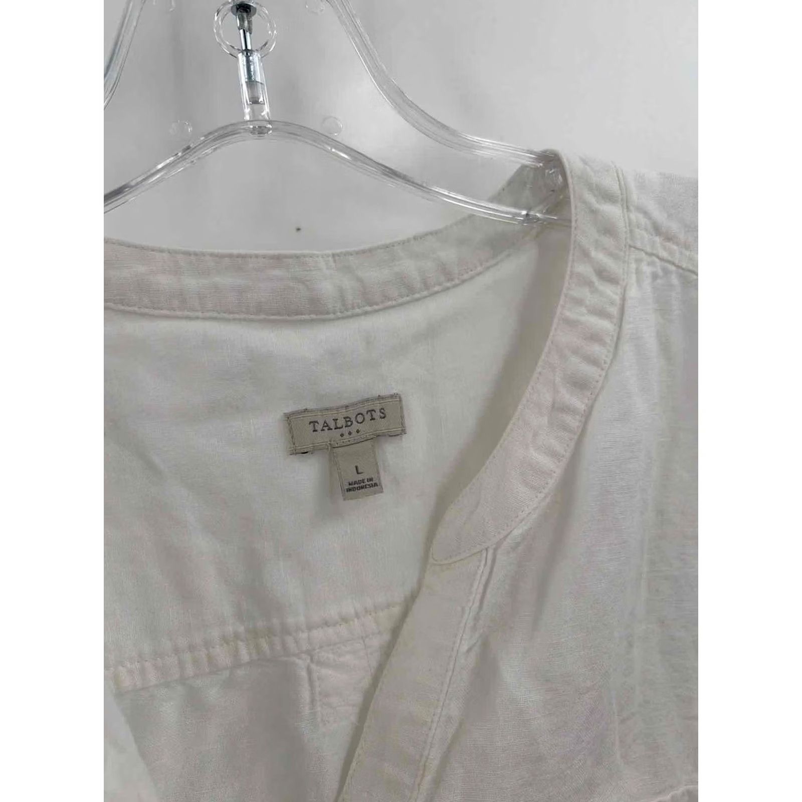 Talbots Talbots White Long Sleeve Blouse Large Size L / US 10 / IT 46 - 3 Thumbnail