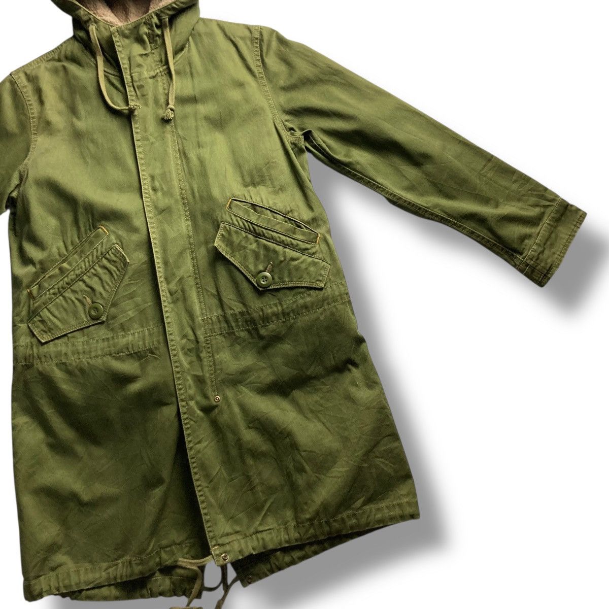 Le Grande Bleu (L.G.B.) 🇯🇵 CUBE SUGAR WORKWEAR LINED FLEECE FISHTAIL PARKA JACKET Size US M / EU 48-50 / 2 - 14 Thumbnail