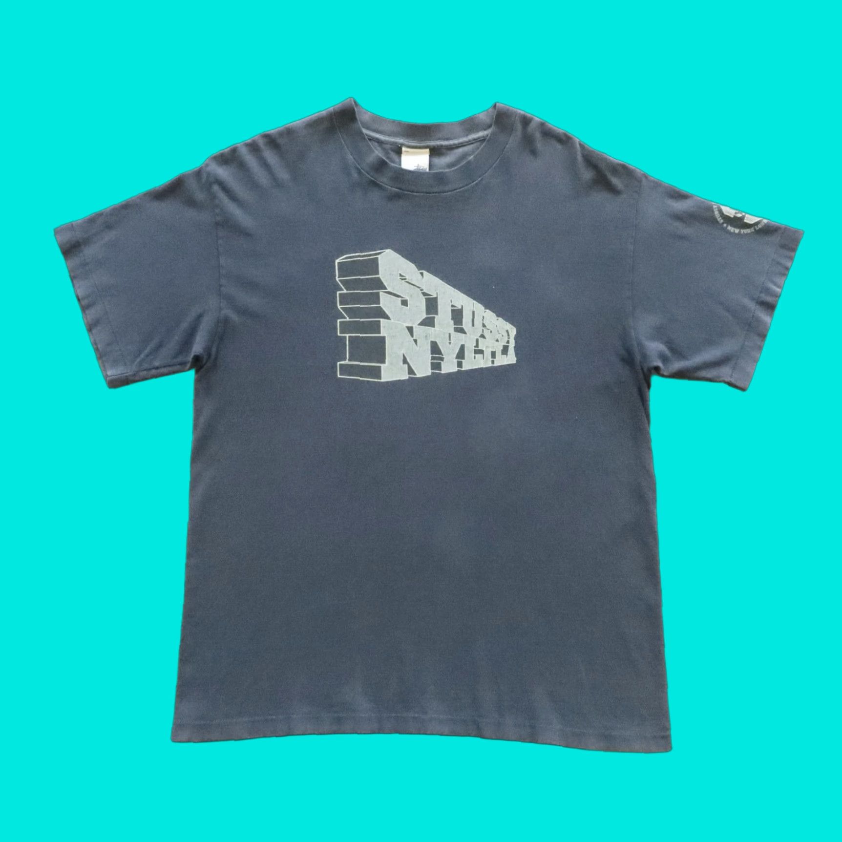 Vintage VINTAGE Stussy Shirt Mens 90s NYLTLA Tee Size L Black Vintage Stussy NYLTLA Tee Shirt Mens L Black 90s Size US L / EU 52-54 / 3 - 1 Thumbnail