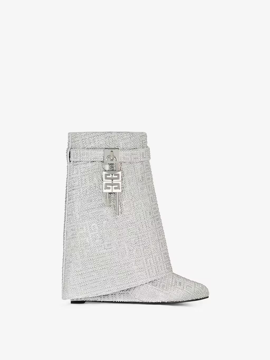 o1w1db10525 Shark Lock Ankle Boots in Silver