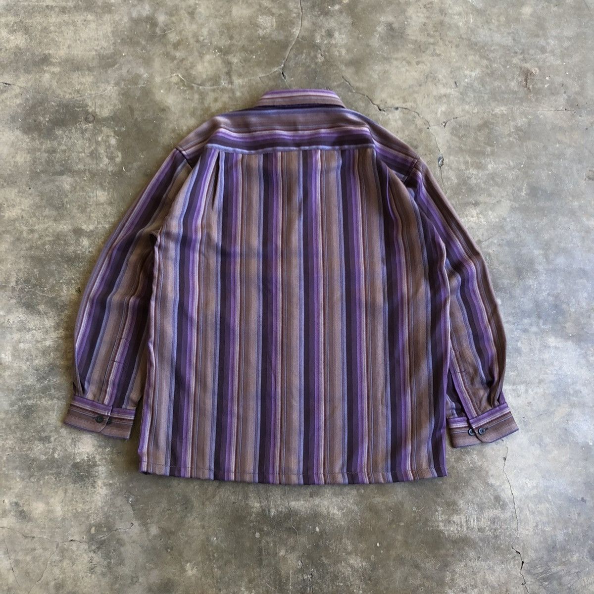 Japanese Brand 1990s Crocodile Stripe Button Up Shirt Vintage Style Size US L / EU 52-54 / 3 - 7 Thumbnail