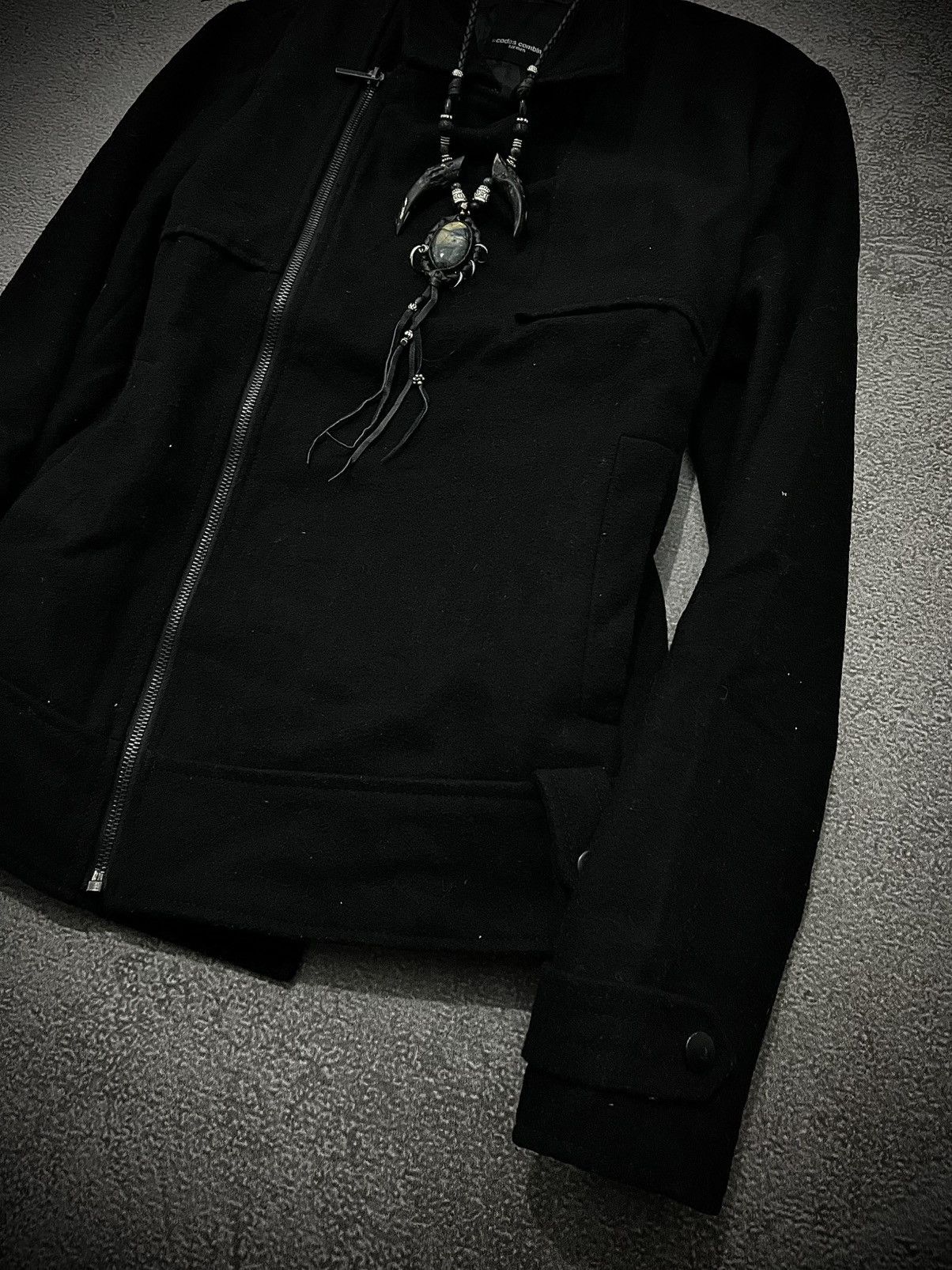 Codes Combine 2000s CODES COMBINE ASYMMETRIC BLACK WOOL BIKER JACKET Size US M / EU 48-50 / 2 - 2 Thumbnail
