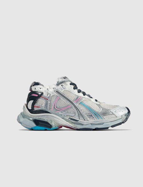 Balenciaga White Mesh Runner Sneakers Multi Size US 10 / EU 43 - 1 Preview