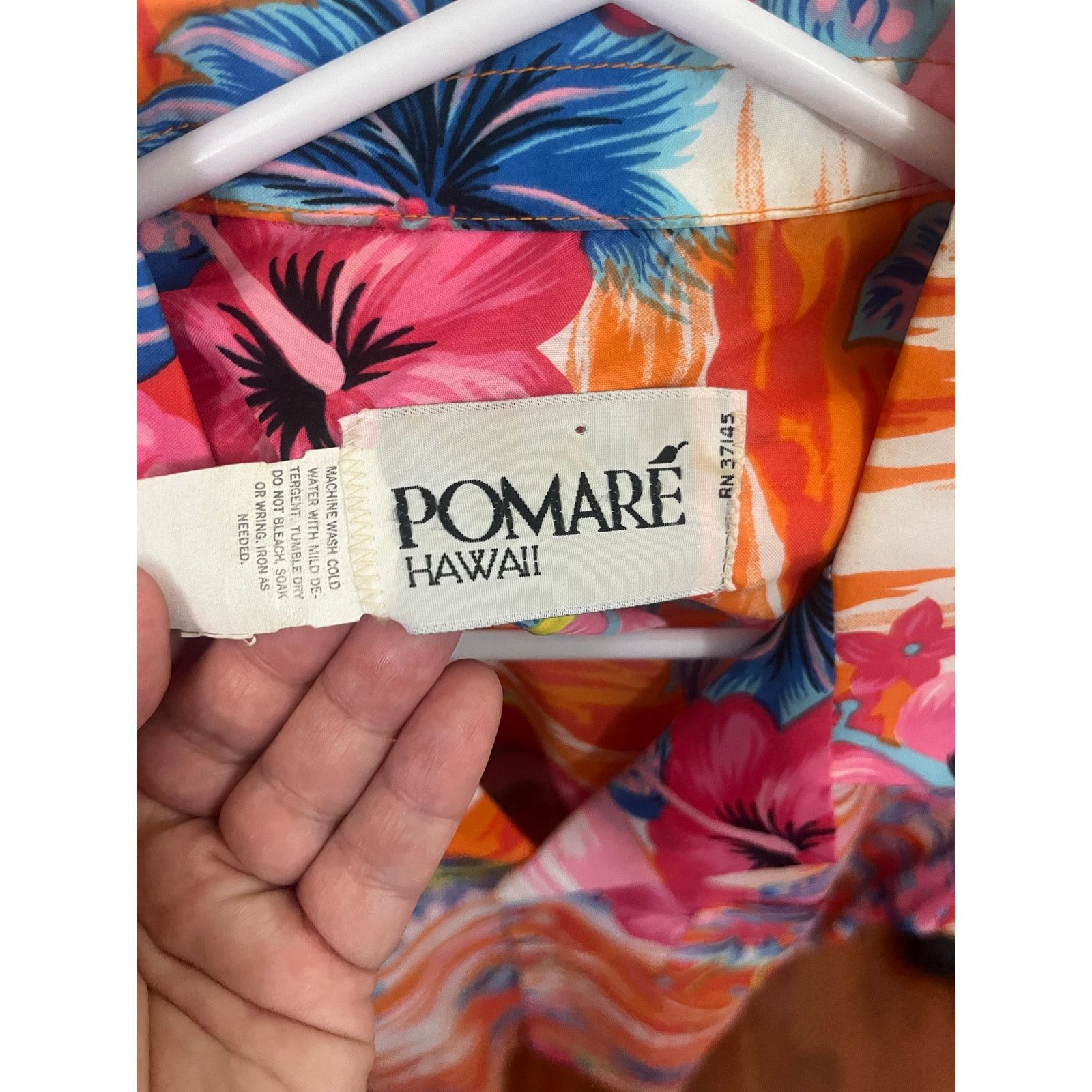 Vintage Vintage 60 Pomare Hawaii Orange Tiki Floral Blouse Small Med Size US S / EU 44-46 / 1 - 4 Thumbnail