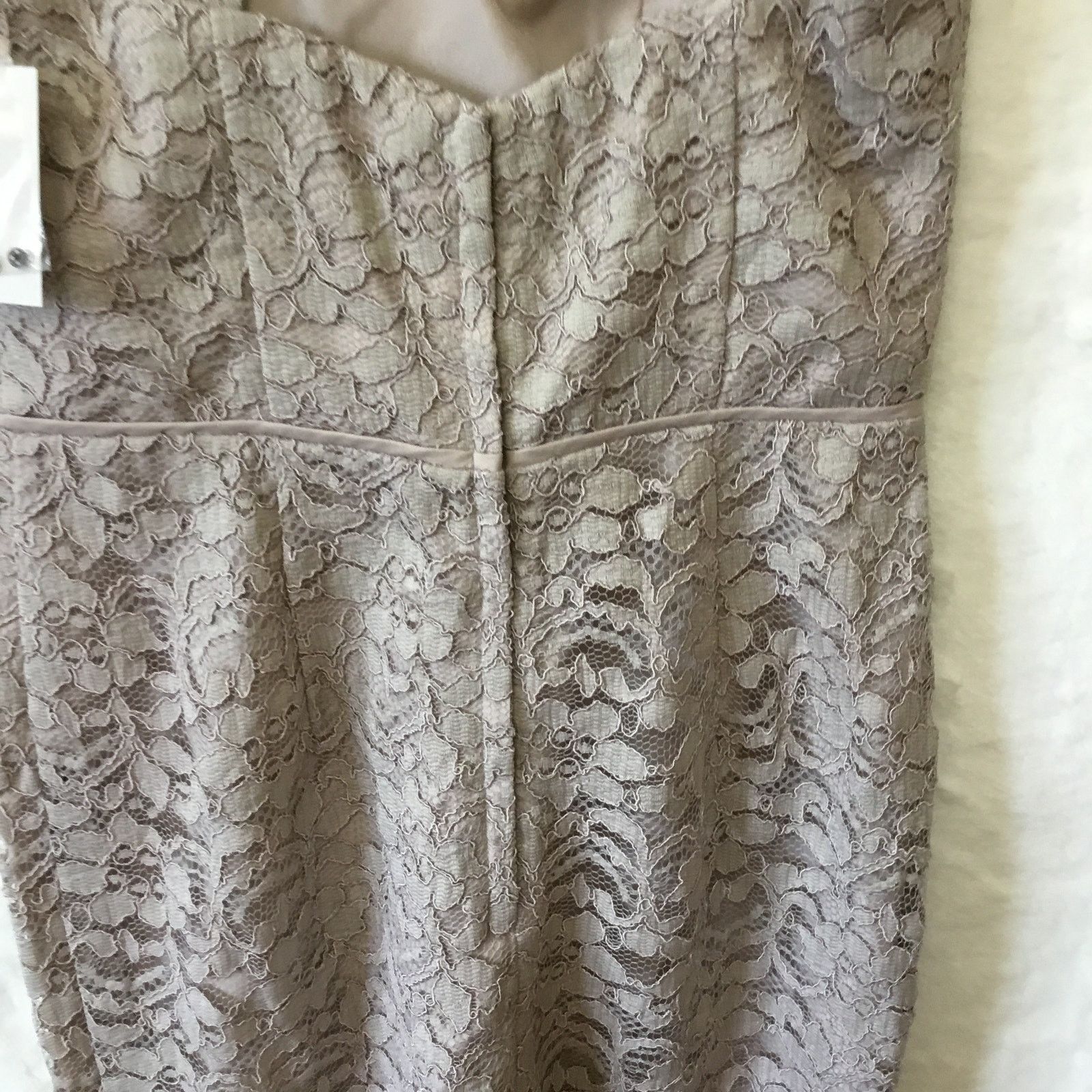 Other David Bridal Short Mocha Lace Dress with V-Neck Size XS / US 0-2 / IT 36-38 - 13 Thumbnail