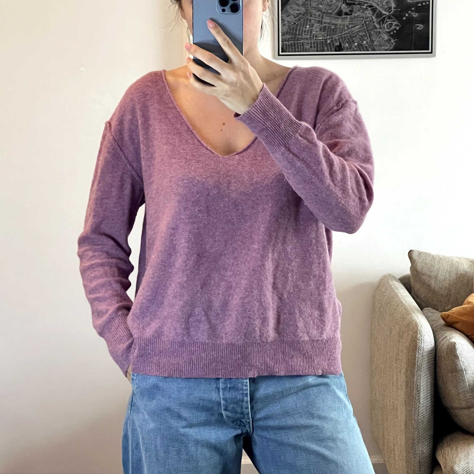 Free People Free People 100% Cashmere Purple pink Sweater Size XS Size XS / US 0-2 / IT 36-38 - 1 Thumbnail