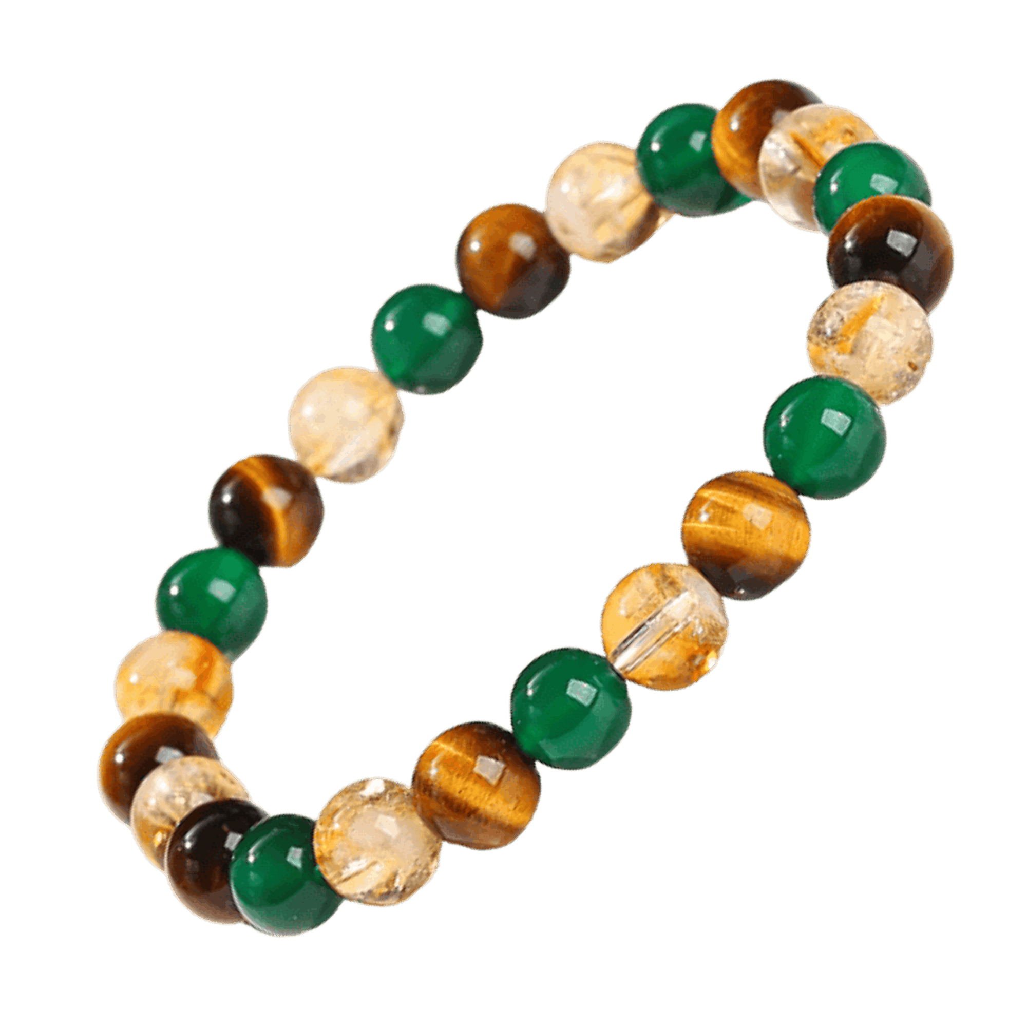 Other Natural Yellow Tiger Eye Green Agate Citrine Bracelet Size ONE SIZE - 4 Thumbnail