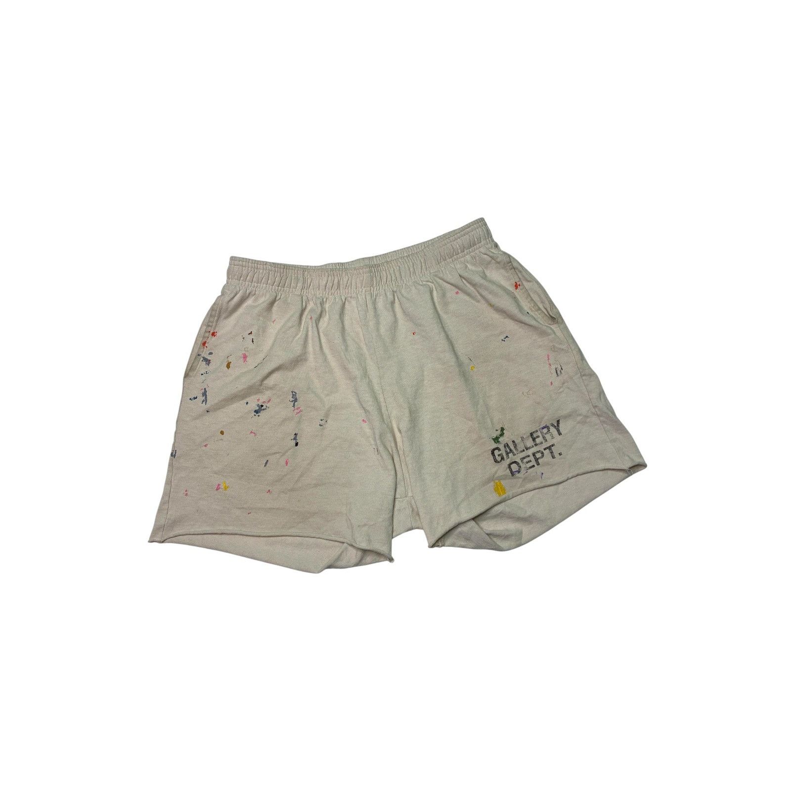 Gallery Dept. Gallery Dept 'Paint Splatter Logo' Cream Shorts Size 34" / US 12 / IT 48 - 1 Thumbnail