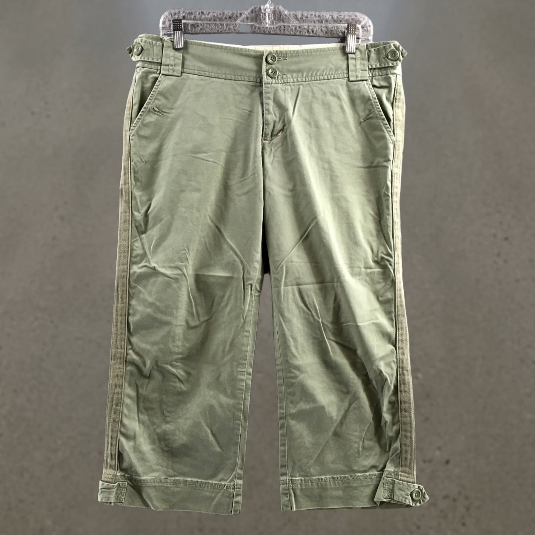 American Eagle Outfitters American Eagle Outfitters Crop Pants Womens 10 Green Stretch Zip Fly Casual Size 32" / US 10 / IT 46 - 1 Thumbnail
