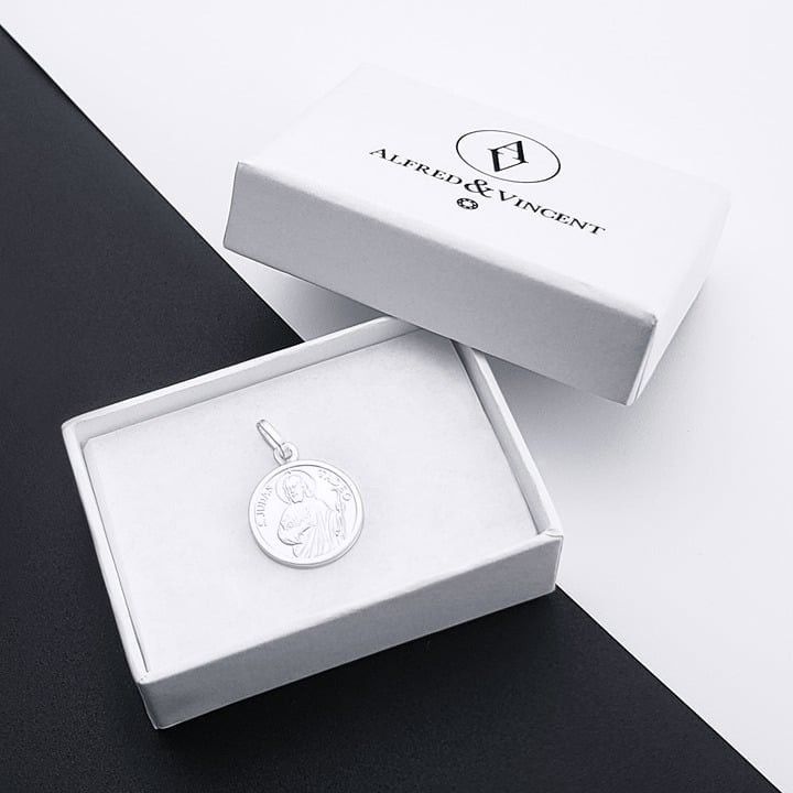 Other St Jude Thaddeus .925 Sterling Silver 18mm Medal Pendant Size ONE SIZE - 1 Thumbnail