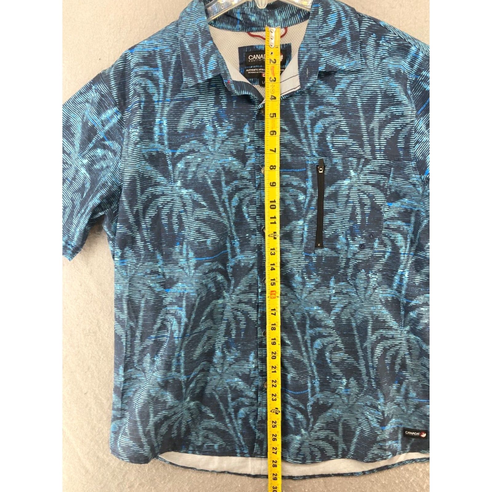 Vintage Canada Weathergear Mens Button-Up Shirt L Blue Outdoor Tropical Cotton Polyester Blend Casual Travel Workwear Size US L / EU 52-54 / 3 - 3 Thumbnail