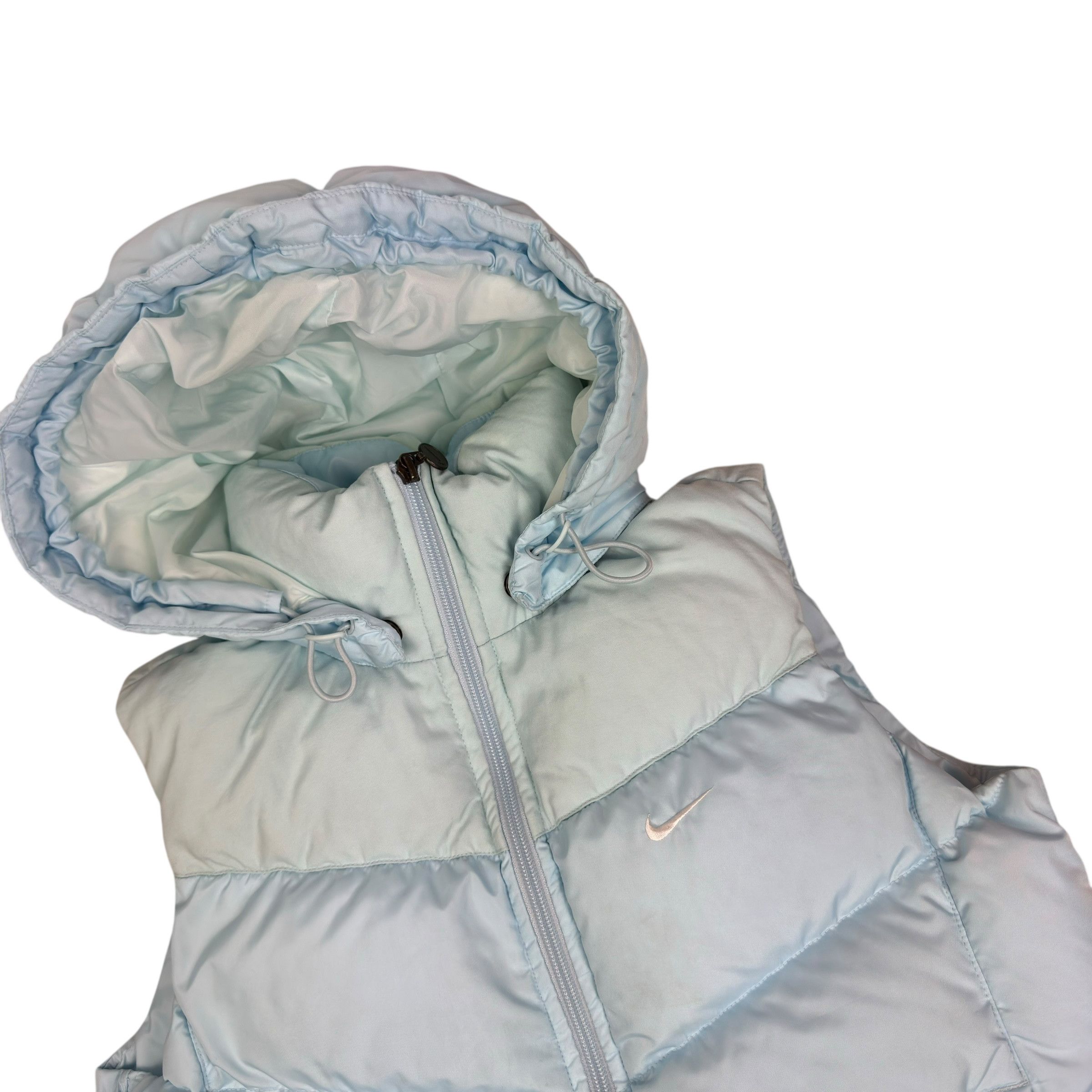 Nike Nike Women's Sky Blue Solo Swoosh Full Zip Puffer Vest Small Size S / US 4 / IT 40 - 4 Thumbnail