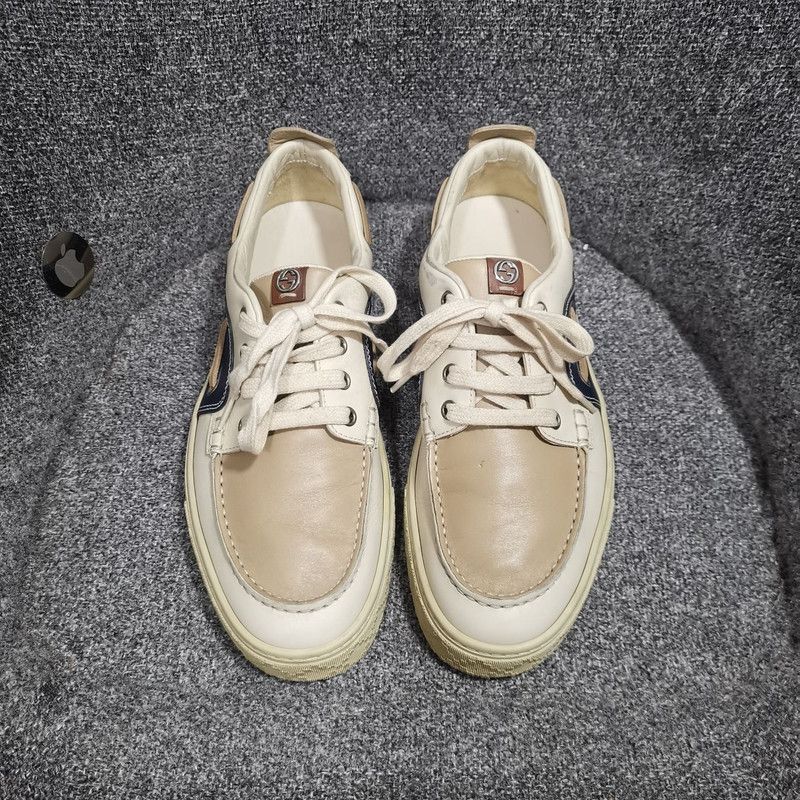 Gucci Gucci Casual Lace-Up Sneakers in Khaki - Size US 8 / EU 41 - 9 Thumbnail