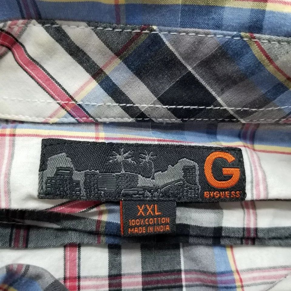 Guess Guess Shirt Mens 2XL Plaid Button Up Short Sleeve Cotton Size US XXL / EU 58 / 5 - 5 Thumbnail