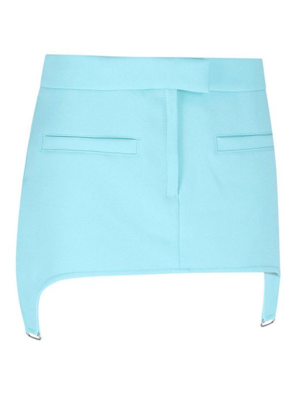Courreges o1mle0824 Twill Heritage Pocket Mini Skirt in Blue Size 28" / US 6 / IT 42 - 2 Thumbnail