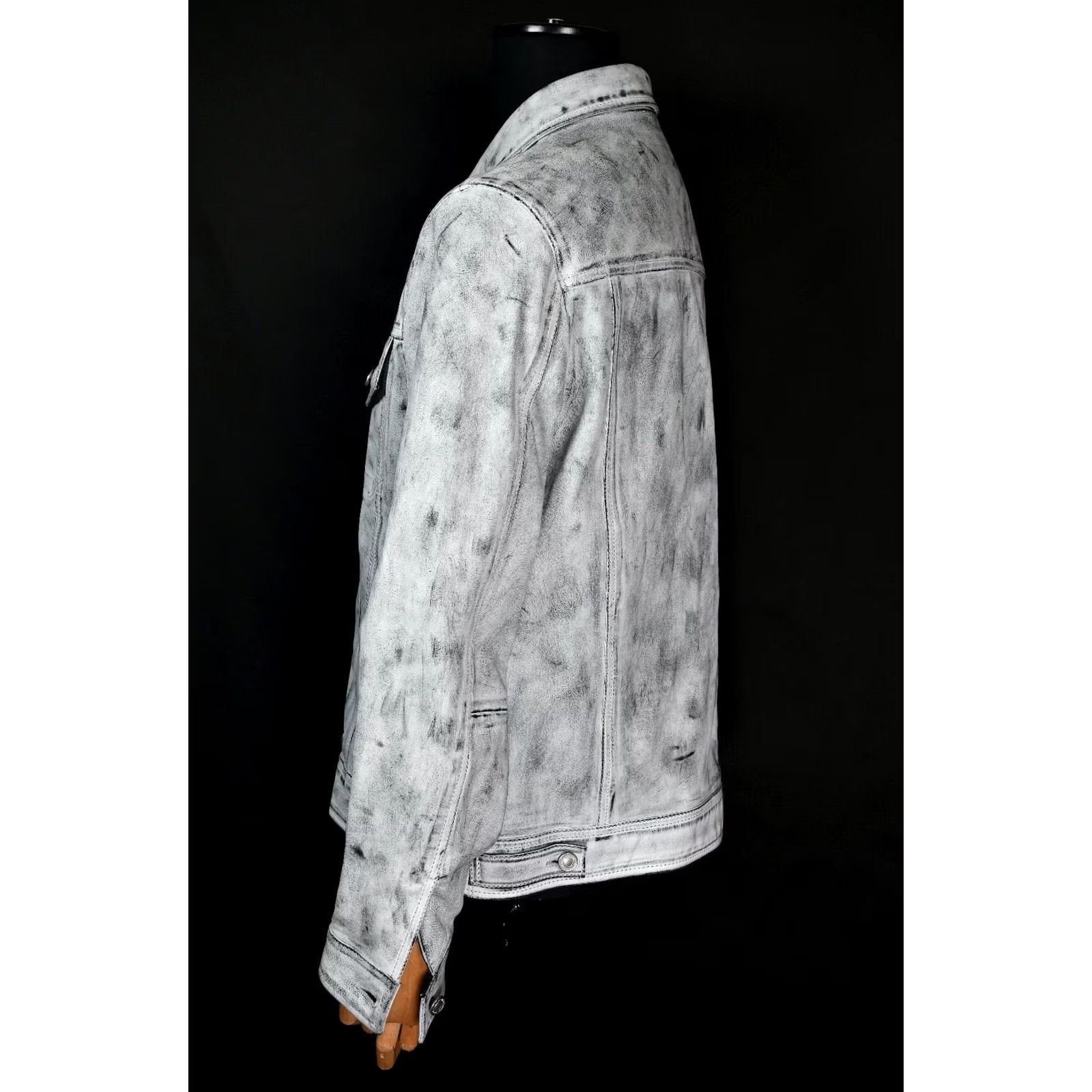 Allsaints All Saints Dixon Leather Jacket Men L Gray Motorcycle Jacket Size US L / EU 52-54 / 3 - 2 Thumbnail