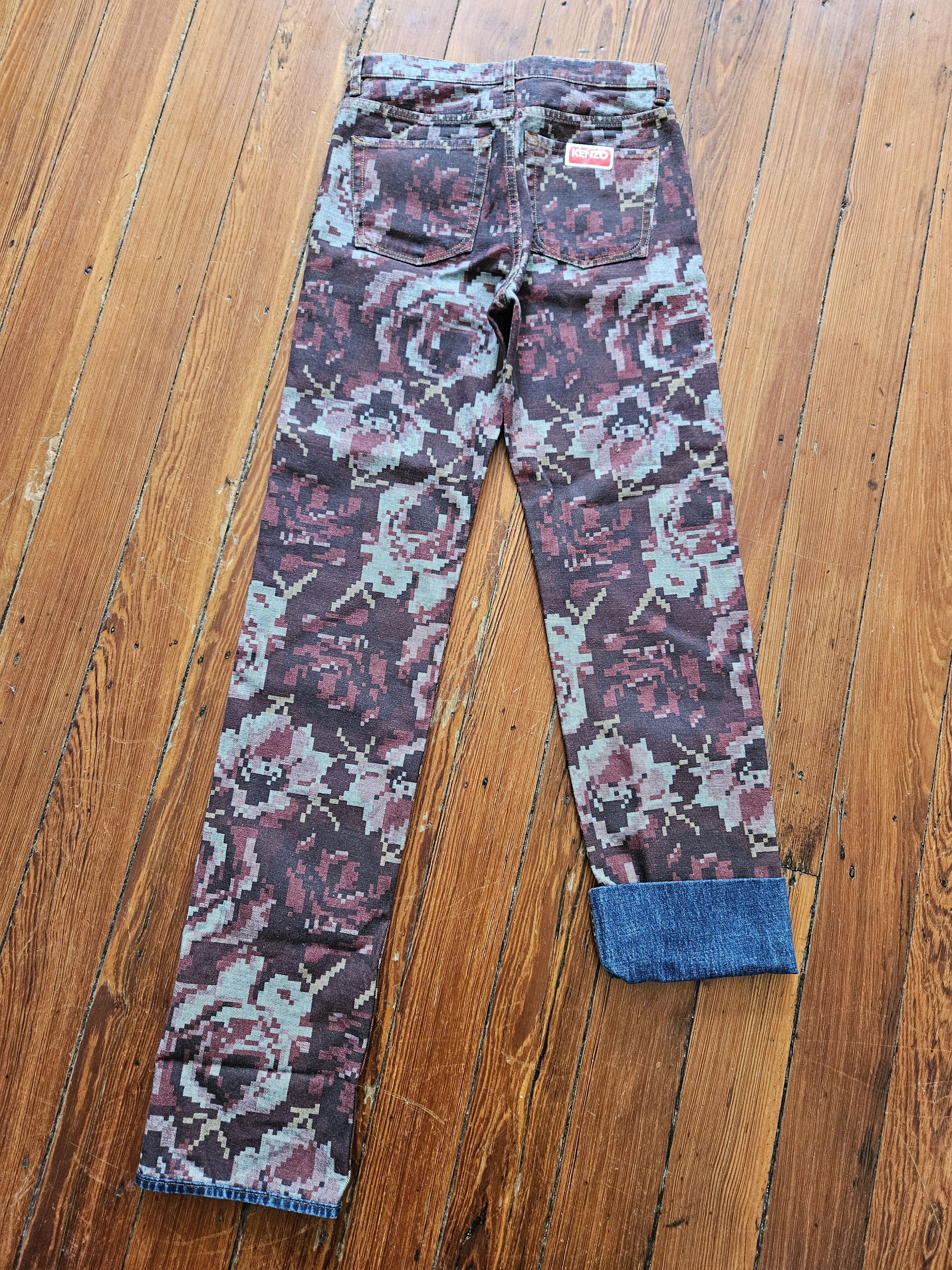 Kenzo Kenzo floral pixel printed straight jeans Size 26" / US 2 / IT 38 - 4 Thumbnail