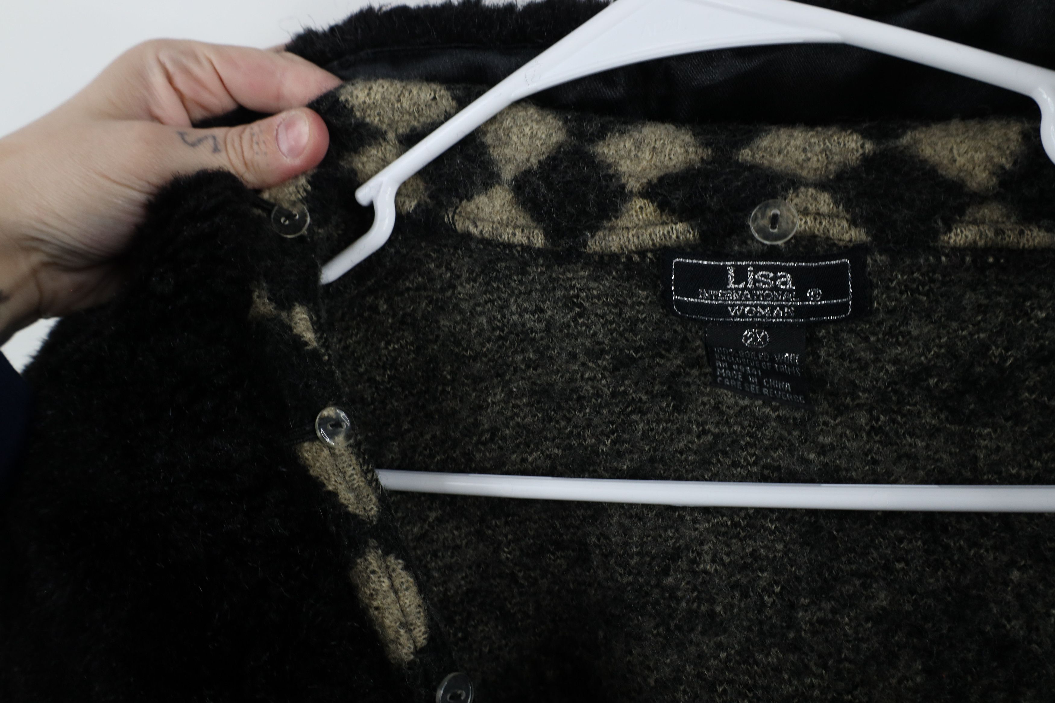 Vintage Vintage 90s Streetwear Diamond Reindeer Full Zip Sweater Size XXL / US 16-18 / IT 52-54 - 8 Thumbnail