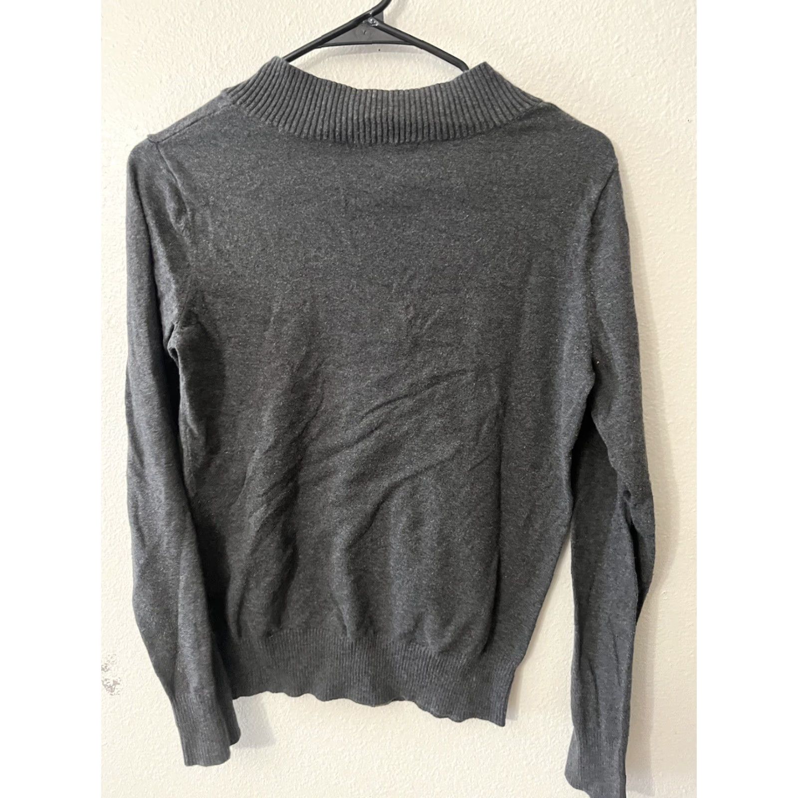 Gap Gap Pullover Sweater Women's V-Neck Gray Cotton Blend Medium Size M / US 6-8 / IT 42-44 - 2 Thumbnail