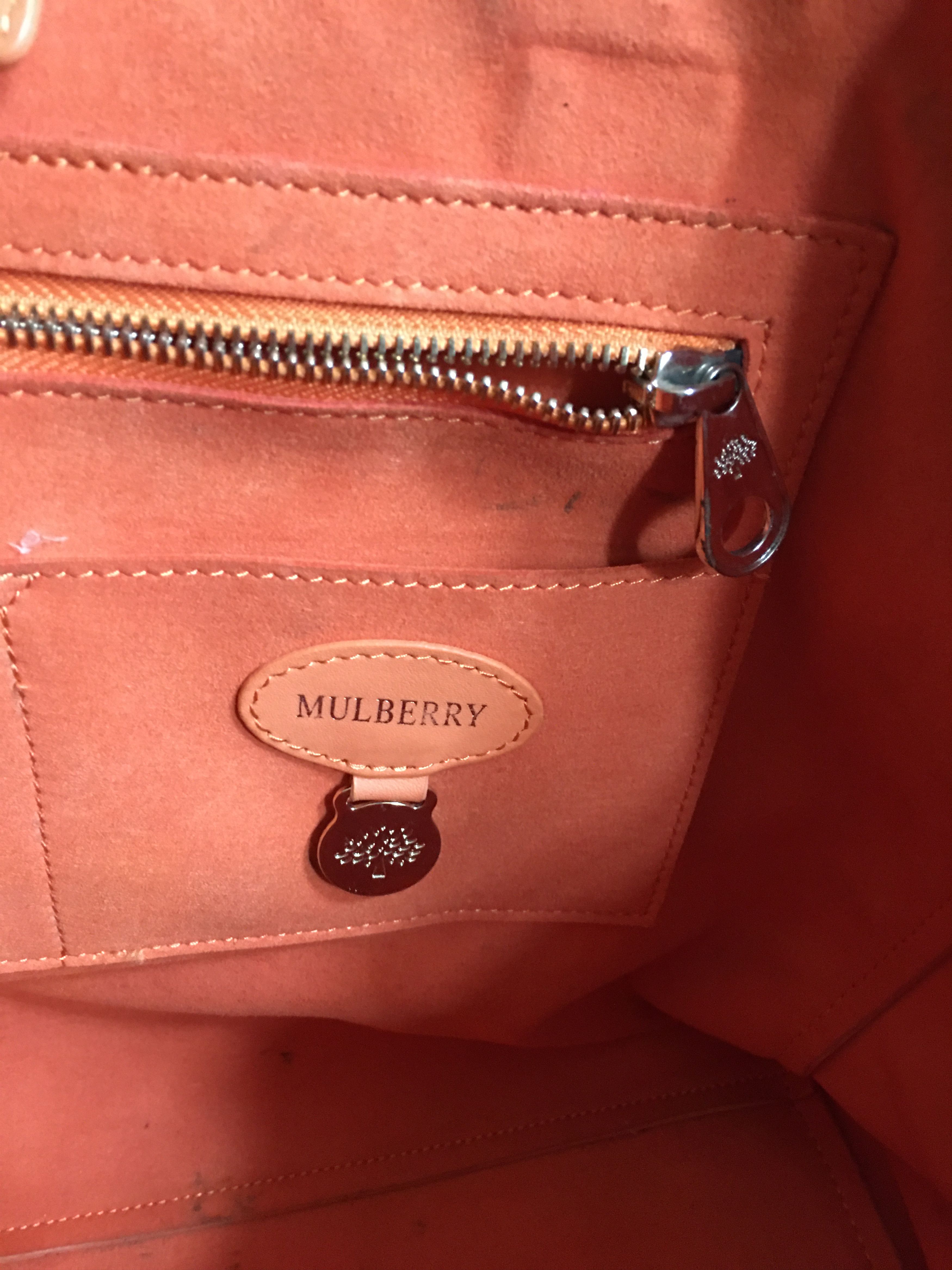 Mulberry Mulberry Willow Leather Tote Bag Orange Handbag Size ONE SIZE - 20 Thumbnail