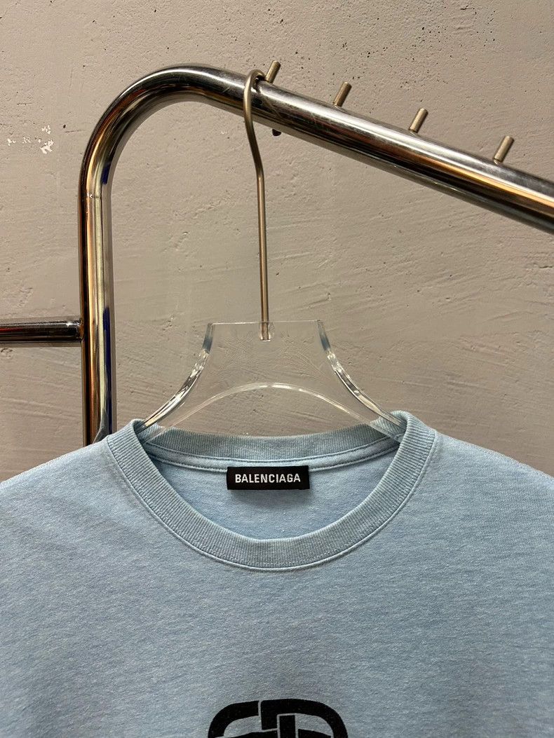 Balenciaga Short-sleeve smog blue buckle