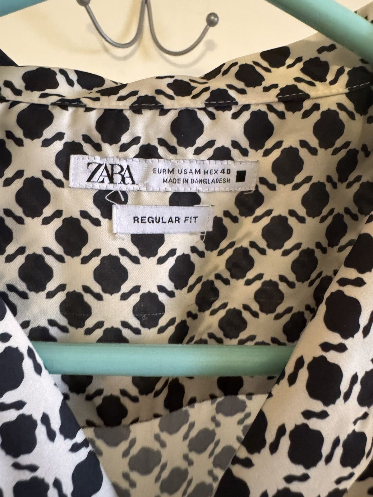 Zara White/black Patterned Zara Short Sleeve Button Up Size US M / EU 48-50 / 2 - 3 Thumbnail