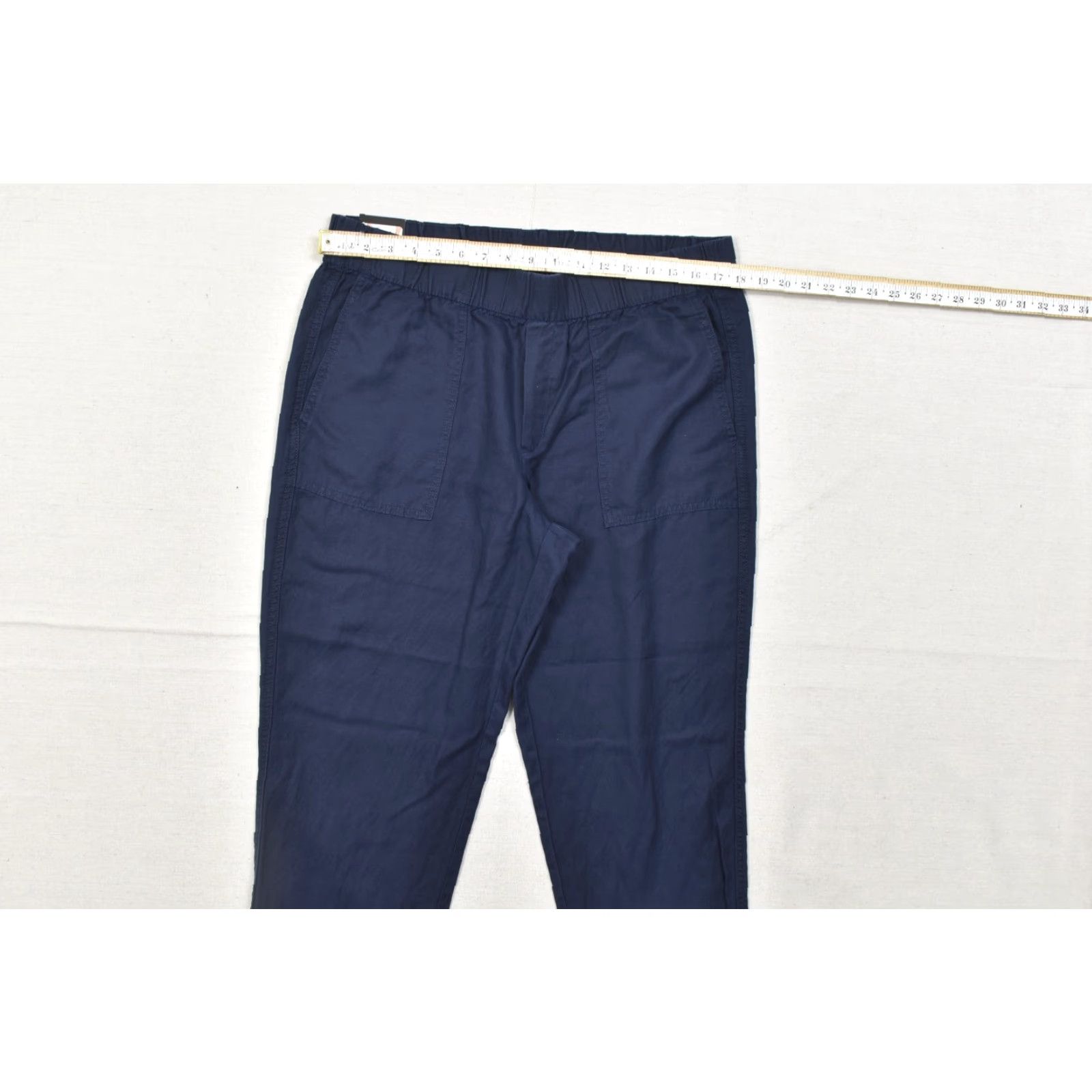 Banana Republic Banana Republic Women Tapered Crop Pant Size L Navy Blue Lyocell Linen Blend NEW Size 36" / US 14 / IT 50 - 3 Thumbnail