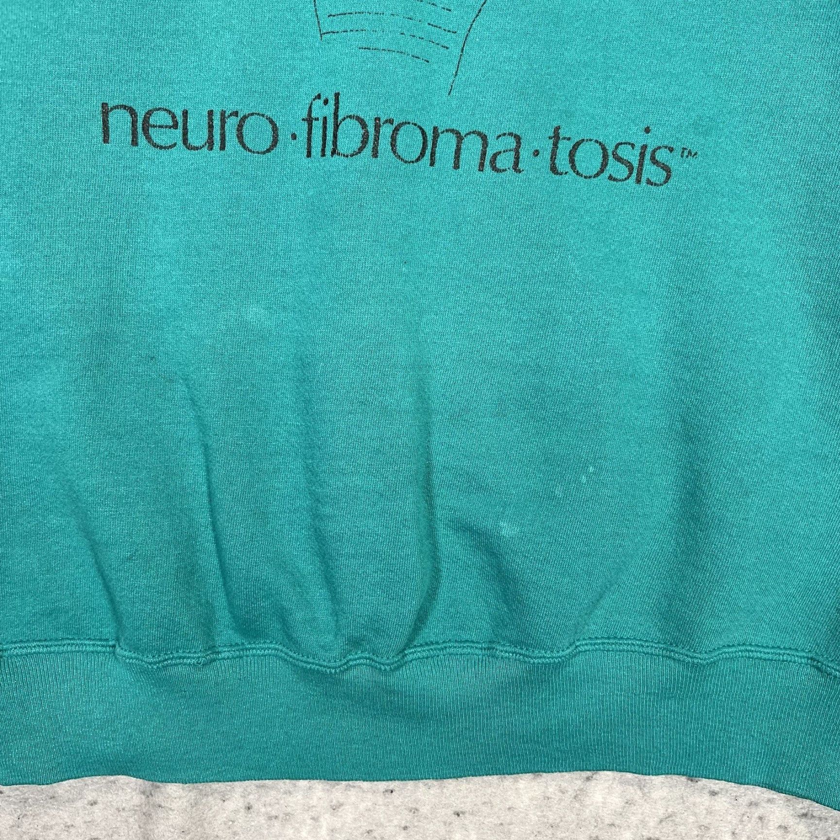 Jerzees VINTAGE A1 VTG 90s Reach For A Cure Sweater Adult Medium Teal Green Neuro Fibromatosis Size US M / EU 48-50 / 2 - 6 Thumbnail