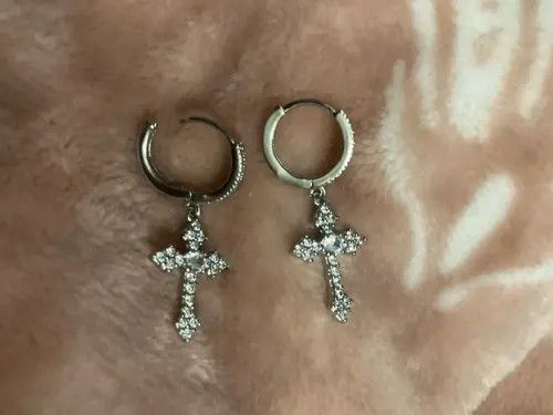 Jewelry Sachiko x Miori Crystal Cross earrings （1pairs） Size ONE SIZE - 6 Thumbnail